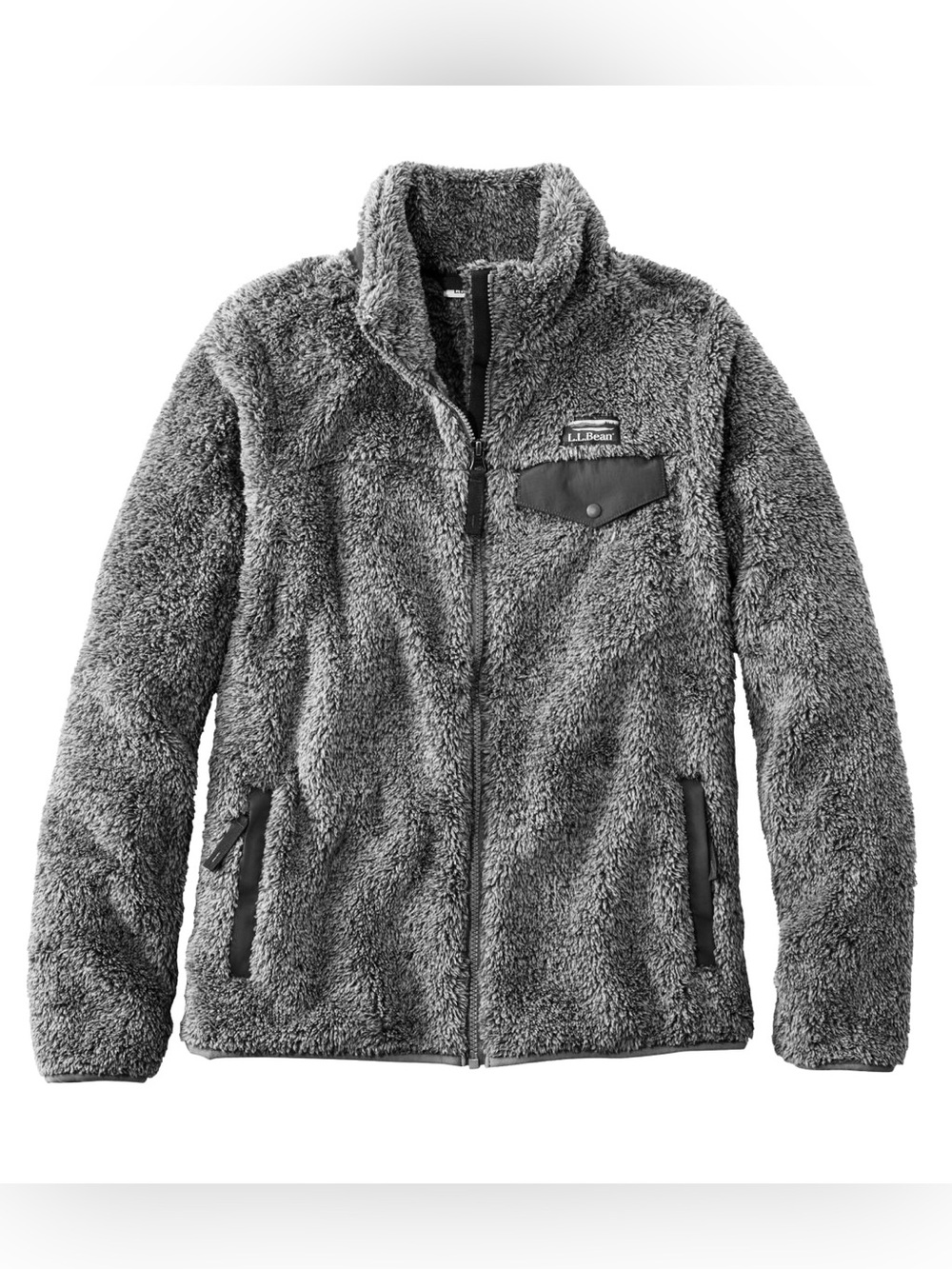 L.L.Bean Hi-Pile Fleece Jacket in charcoal gray
